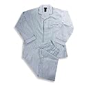 Hanes - Mens Tall Long Sleeve Striped Broadcloth Pajamas, White, Navy