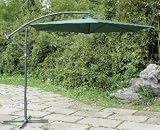 3m Banana Outdoor Garden Parasol in Green Crank + Base