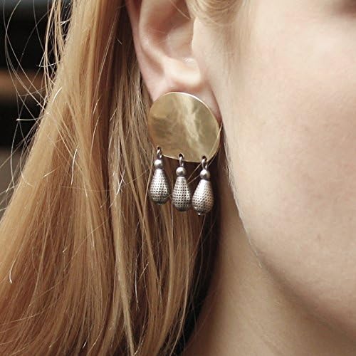 Marjorie Baer Oval with Textured Beads Clip on Earring
