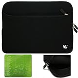 Dual Pocket Neoprene Sleeve Case for 13 inch Apple MacBook Pro MC700LL/A MC724LL/A MC516LL/A Laptop Computers (Black)