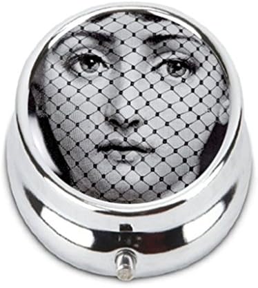 Fornasetti Face Custom Stainless Steel Pill Case Box Organizer - Oscas Wood Best Gift