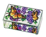 Butterflies Glass Trinket Box