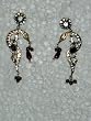 Silver Gold Plated Earrings accented with Maroon Beads