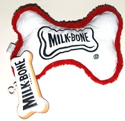 Milk-Bone Dog Toy - Micro Fiber Bone with Squeaker, White (1 Each)