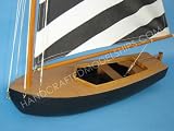 Striped Yacht Black Sailboat Model Nautical Decor 20
