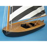 Striped Yacht Black Sailboat Model Nautical Decor 20