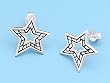 Star-Shaped Sterling Silver Earrings - 17 mm