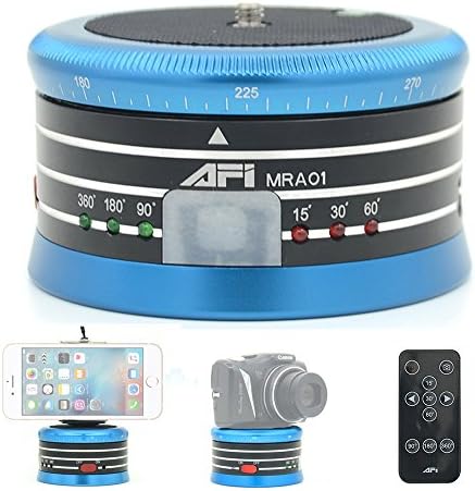 Electric Panoramic Tripod Head Motorized Automatic 360 Degree Rotating Panhead with Bluetooth Remote for iPhones 7 7 Plus 6/6+ GoPro Sports Action Camera Canon Nikon Micro SLRS Camera YOCI Blue