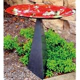 ECHO VALLEY Red and Orange Pyramid Birdbath by RSR Industries