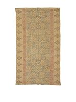 ICONS CORNER Alfombra 100% Algodón Indio (Beige / Rojo)