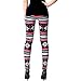 Ensasa Womens Autumn Winter Snowflake Graphic Printed Stretchy Leggings Pants, Black Red Flake Large