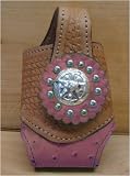 Leather Ostrich Cell Phone Case or Holder - Pink