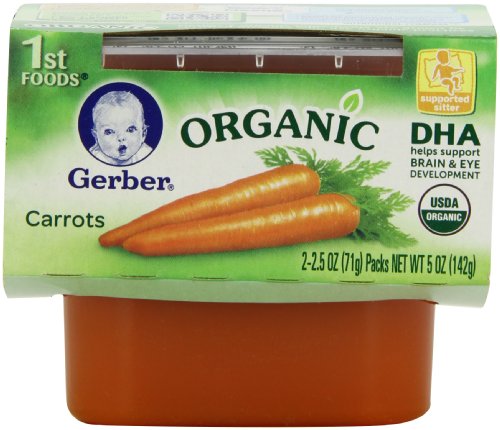 Gerber 1st Foods Organic Carrots, 2-Count, 2.5-Ounce Tubs (Pack of 8)