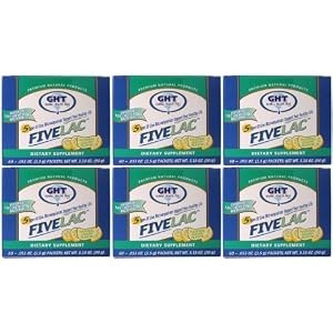 Fivelac 6 Boxes! (60 Packets Per Box) Candida Defense Fights Yeast Infections, Candida, Digestive Disorders