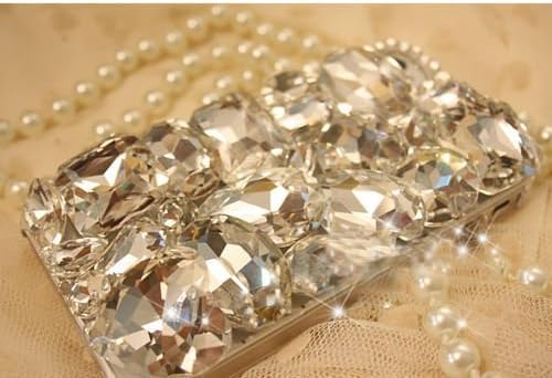 XDAYS(TM) 3D Bling Shine Diamante Shaped Diamond Stones Crystal Hard Phone Case Cover For Smart Mobile Phones(Samsung Galaxy S6 Edge G925F)