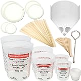 TCP GLOBAL&reg; Brand Premium Paint Mixing Essentials Kit. Comes with 12 Mixing Cups, 6 Cup Lids, 12 Wooden 12" Mixing Sticks, 12 Wooden Mini Mixing Paddles, 12 High Grade 190 Mesh Paint Strainers & Now a FREE Paint Can Opener.