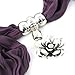 Huan Xun Unique Rose Pendant Cotton Polyester Scarf, Purple