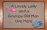 A Lovely Lady and a Grumpy Old Man Live Here Decorative Mat