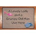 A Lovely Lady and a Grumpy Old Man Live Here Decorative Mat