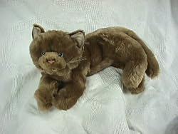 Brown Purry Cat Stuffed Animal Plush Toy 13"