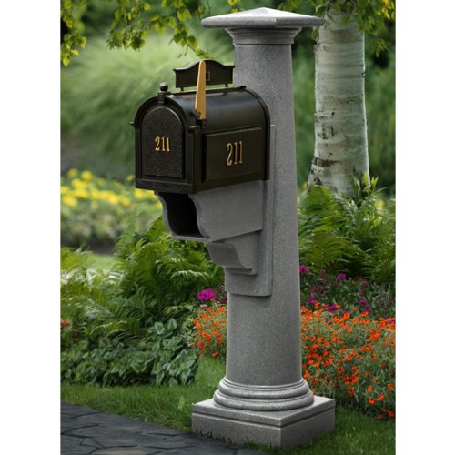 Mayne 5831-GG Statesville Mailbox Post, Granite