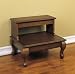 Step Stool with Storage Drawer and Queen Anne Legs in Antique Cherry Finish