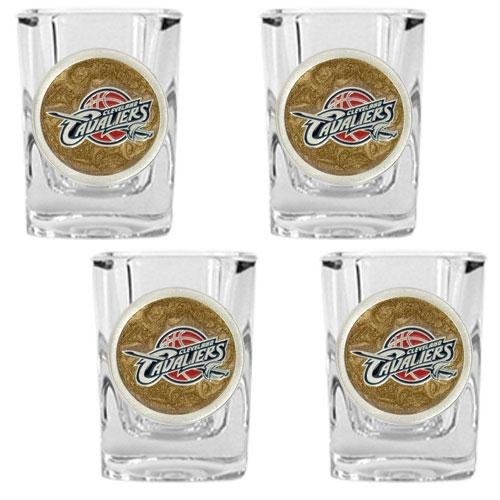 NBA Cleveland Cavaliers Four Piece Square Shot Glass Set