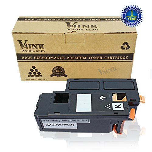 V4INKÂ® 1 Pack Replacement Toner Cartridge DELL C1660 (332-0399)(Black) compatible with DELL C1660 C1660W C1660cnw, yield of 1,250 pages