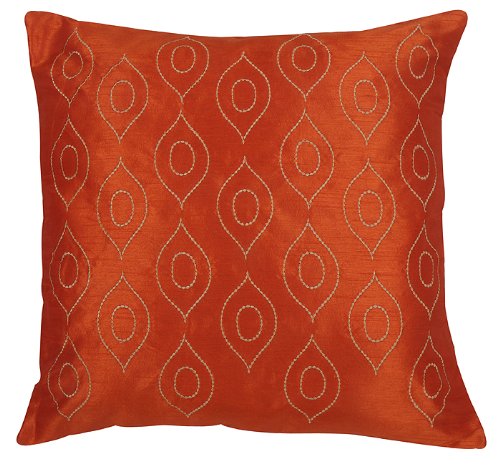 Imagen 2 de Bordado Indian Home Decor tradicional hecha a mano de seda Cushion cover set tamaño 16 X 16 pulgadas Juego de 2 piezas