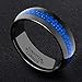 8MM Men's Black Tungsten Carbide Engagement Ring Wedding Band Blue Carbon Fiber Inlay Comfort Fit Size 12