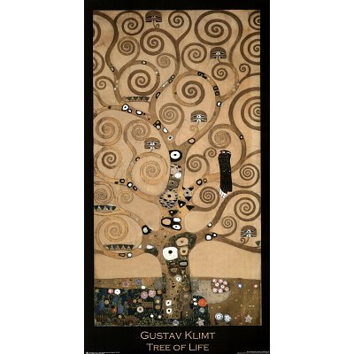 Gustav Klimt (Tree of Life - Close Up) Art Print Poster - 19x36 custom fit with RichAndFramous Black 19 inch Poster Hangers