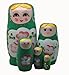 Green Set of 5 Cutie Nesting Dolls Matryoshka Madness Russian Doll