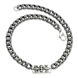 Stainless Steel Antiqued Gothic Necklace - 24 Inch - JewelryWeb