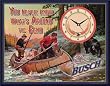 Busch Beer Vintage Tin Sign Clock with Neon