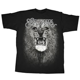 Buy Carlos Santana LION Classic Rock Guitarist Singer Musician Adult Black Tee Shirt T-Shirt by A&E Designs