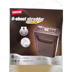 Staples 6-Sheet Cross Cut Shredder