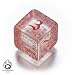 1 (One) Single d6 - Q-Workshop: Carved Elvish / Elven d6 Dice / Die (Transparent Red)