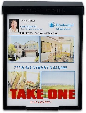 Black Snap Shut Brochure Box Brochure Holder Flyer Box Black Outdoor Realtor Style Info Box Real Estate Realtor Supplies by Prime Realtor Supplies