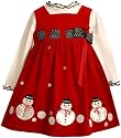 Bonnie Jean Girls 2-6x Corduroy Jumper Set With Snowman Appliques