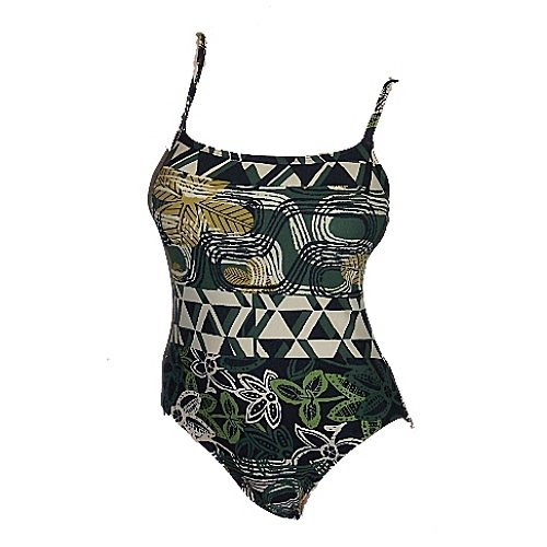 La Blanca Studio Lime Print Lingerie Tank Swimsuit 8970 7/8