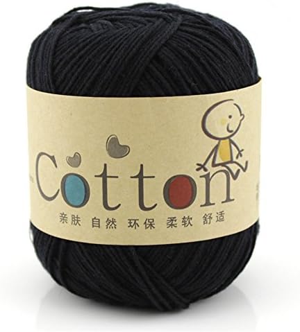 New Embroidery Knit Cotton Thread Crochet Thread Embroidery Knitting Yarn 1*50g, Black