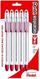 Pentel R.S.V.P. Ballpoint Pen, Fine Line, Red Ink, 5 Pack  (BK90BP5B)