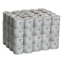 Georgia-Pacific Angel Soft ps 16880 White 2-Ply Premium Embossed Bathroom Tissue, 4.05" Length x 4.5" Width (Case of 80 Rolls, 450 Sheets Per Roll)