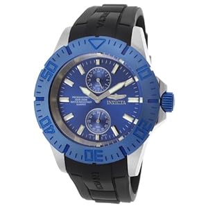 Invicta Men's 14387 Pro Diver Blue Dial Black Polyurethane Watch