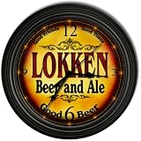 LOKKEN 'S Beer and Ale Cascading Pub Wall Clock