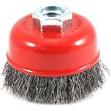 Forney 72755 Wire Cup Brush, Coarse Crimped with 5/8-Inch-11 Threaded Arbor, 2-3/4-Inch-by-.014-Inch