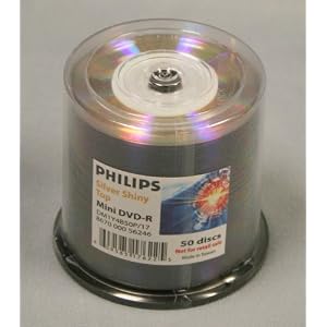 Philips Duplicator Grade DVD-R 8CM 4X Silver Shiny Printable Mini 50PK Spindle