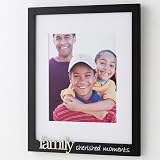 Black Wooden Family Vertical Picture Frame, Holds 8