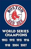 Boston Red Sox 2007 World Series Champs 28x44 Applique and Embroidered Banner Flag