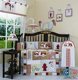 Boutique Brand New GEENNY Baby Boy FireTruck 13PCS CRIB BEDDING SET